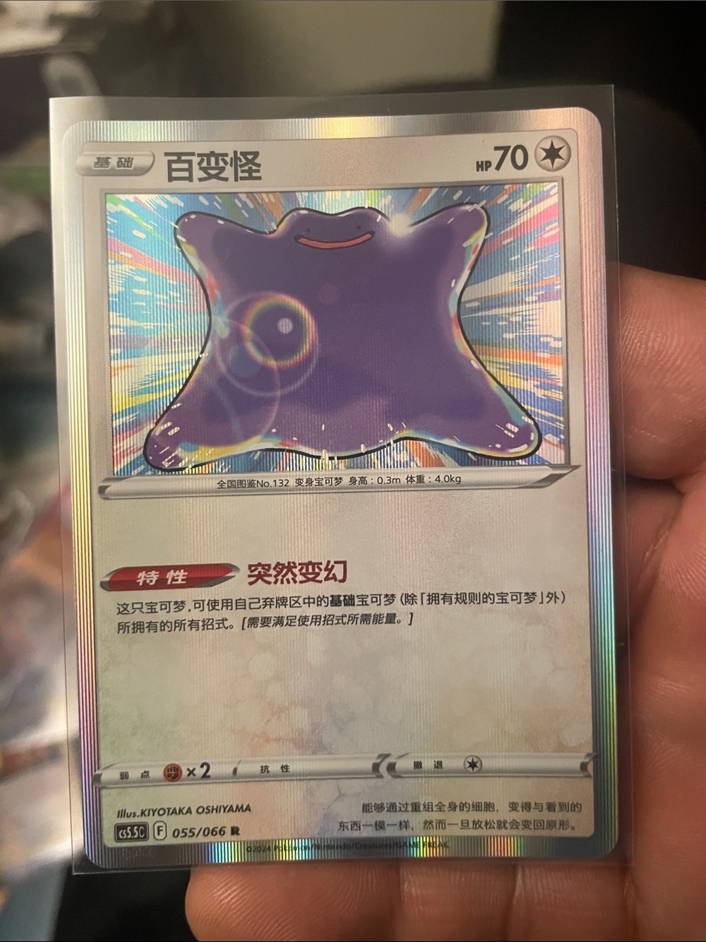 Rare Holographic Ditto Pokémon Card